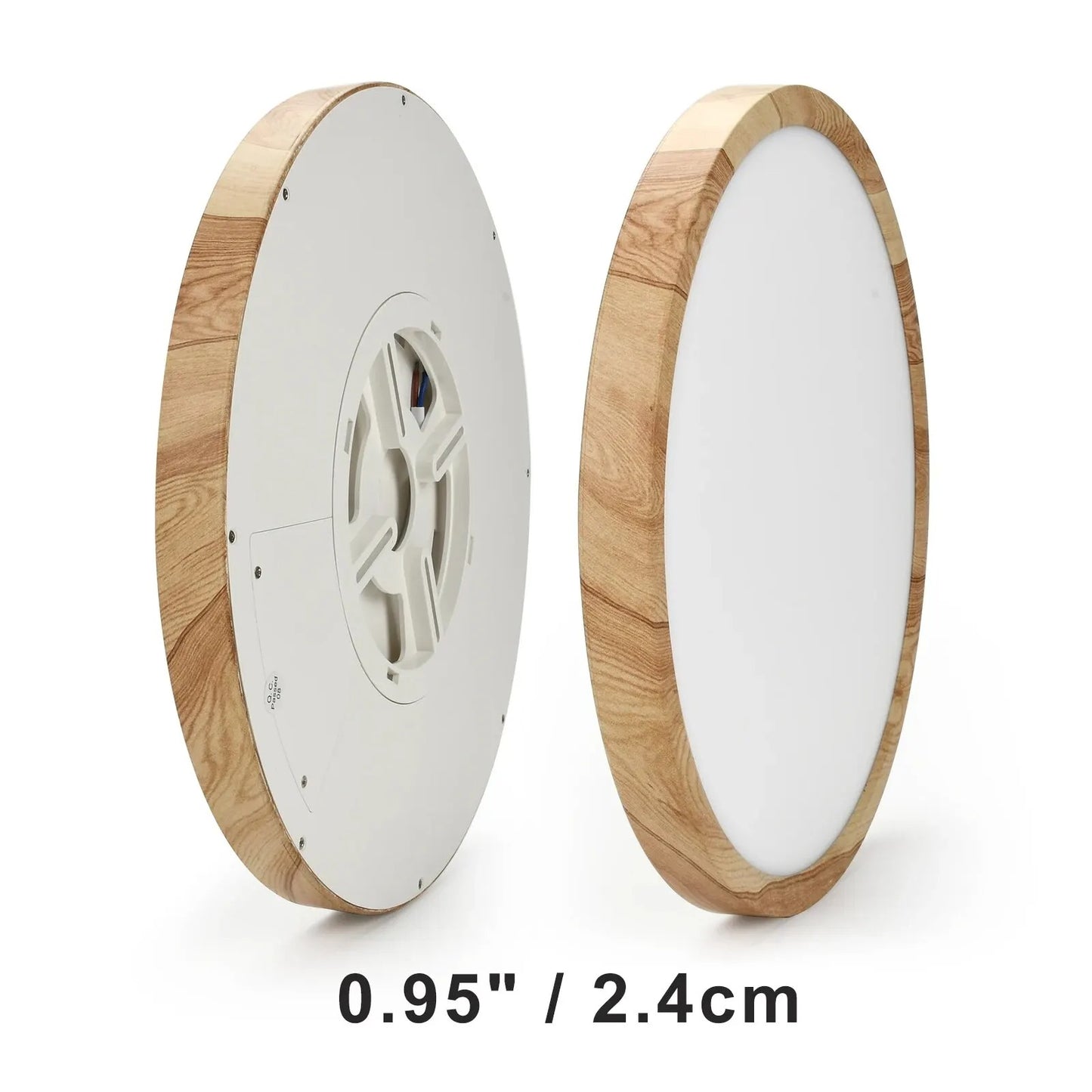 Home Rounded Ceiling Light Wood Grain & White