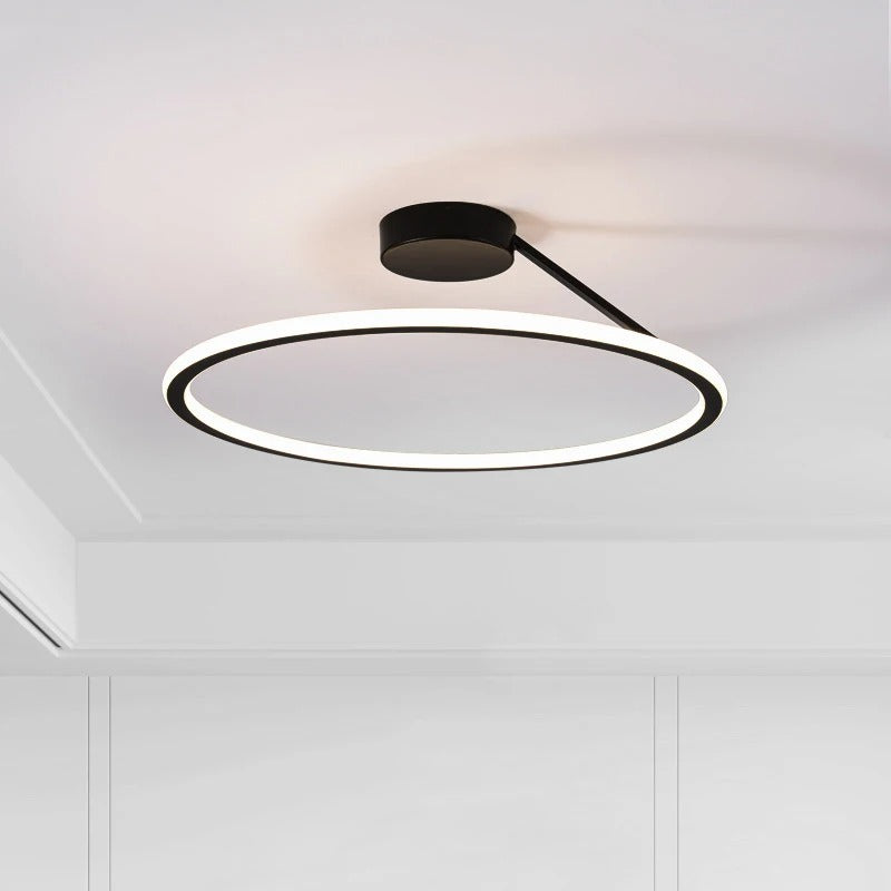 Modern Dimmable LED Circle Ceiling Light – Sleek Aluminum Ring Design