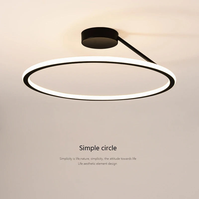 Modern Dimmable LED Circle Ceiling Light – Sleek Aluminum Ring Design