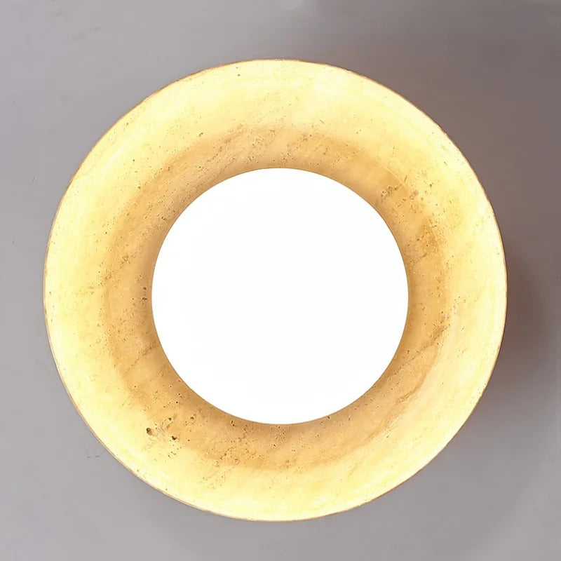 White Glass LED Ceiling Lamp with Wooden Canopy – Modern Style