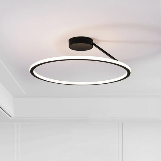 Modern Dimmable LED Circle Ceiling Light – Sleek Aluminum Ring Design