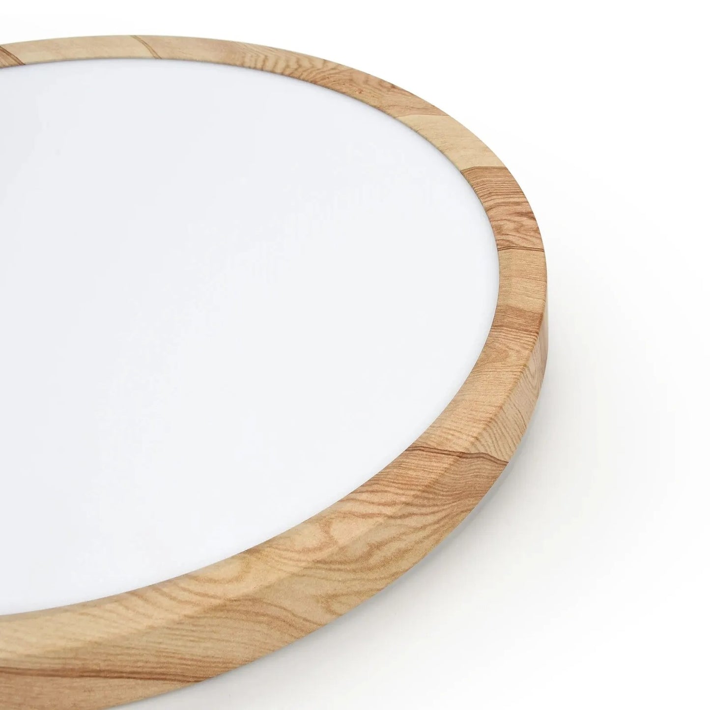 Home Rounded Ceiling Light Wood Grain & White